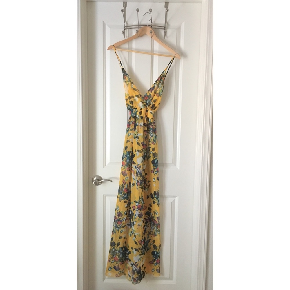 Yellow floral maxi dress